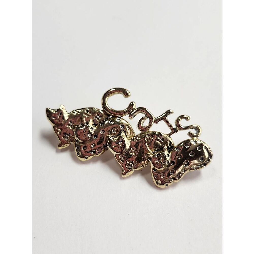 Danecraft Gold Tone Cat Brooch Four Cats